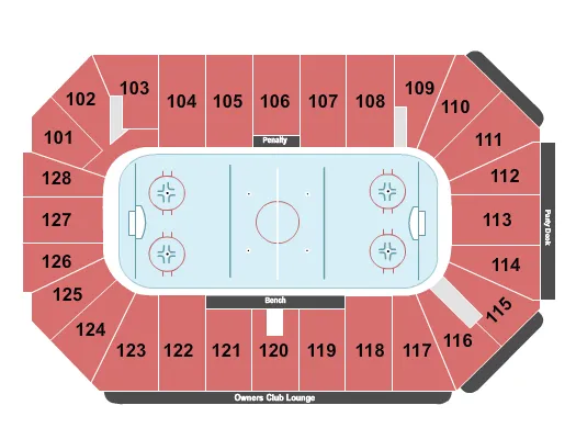 Hockey 1 Seating Chart at Comerica Center. The chart shows the main floor/stage with seating options surrounding it, which are color coded