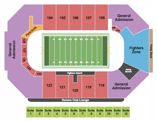 seating chart for Comerica Center - Indoor Football - eventticketscenter.com