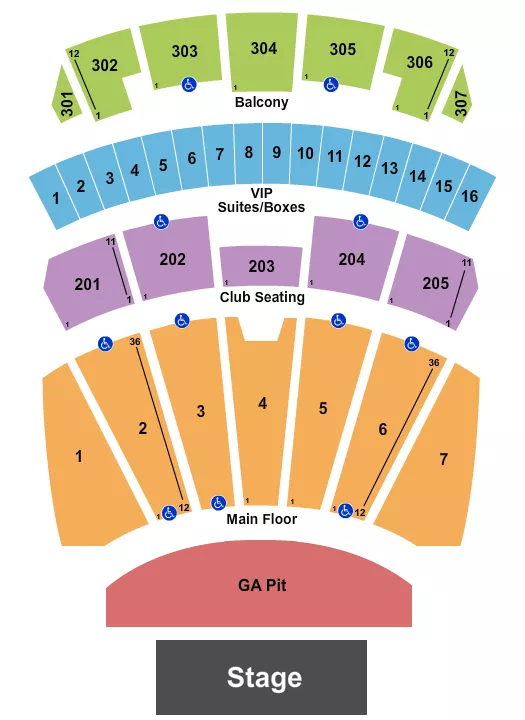 seating chart for Arizona Financial Theatre - Endstage - GA Pit - eventticketscenter.com