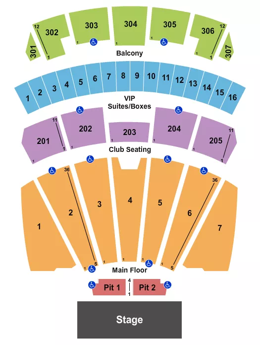 seating chart for Arizona Financial Theatre - Endstage - Reserved Pit - eventticketscenter.com