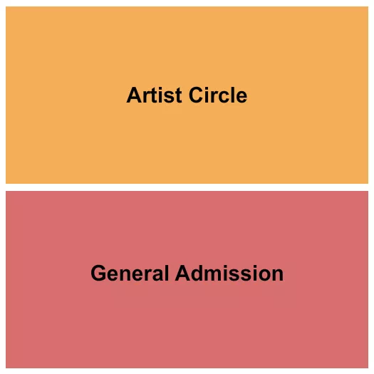 GA & Artist Circle Seating Chart at Community Christian Church. The chart shows the main floor/stage with seating options surrounding it, which are color coded