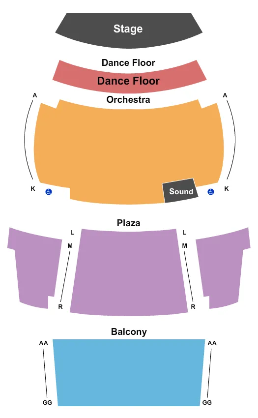 seating chart for Community Concert Hall at FLC - End Stage - eventticketscenter.com