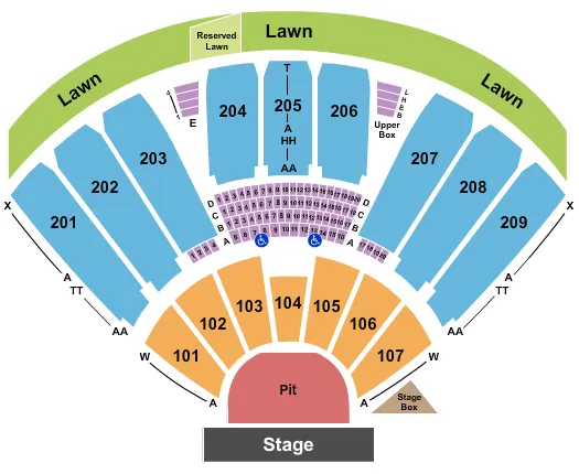 seating chart for Concord Pavilion - End Stage GA Pit 2 - eventticketscenter.com