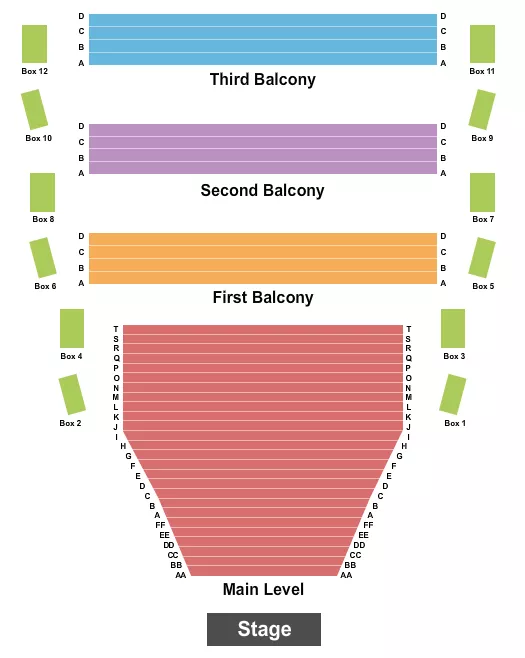 seating chart for Conexus Arts Centre - Endstage 2 - eventticketscenter.com