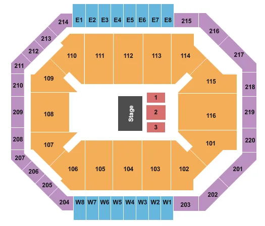 seating chart for Chartway Arena at Ted Constant Convocation Center - Disney Jr - eventticketscenter.com