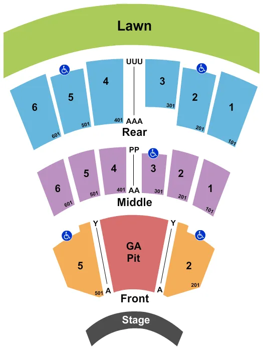 seating chart for Constellation Brands Performing Arts Center - Endstage - Pit - eventticketscenter.com