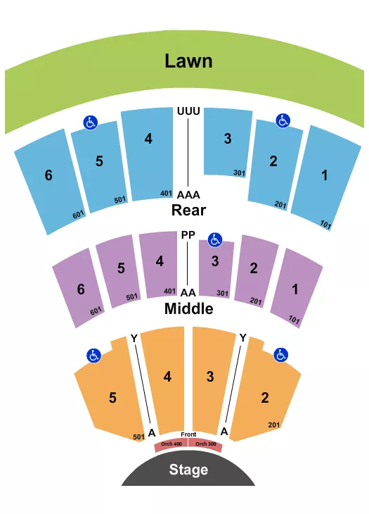 seating chart for Constellation Brands Performing Arts Center - Endstage - Pit 2 - eventticketscenter.com