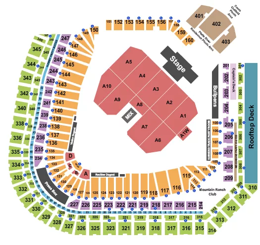 seating chart for Coors Field - Billy Joel - eventticketscenter.com