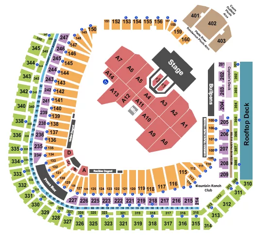 seating chart for Coors Field - Def Leppard - eventticketscenter.com