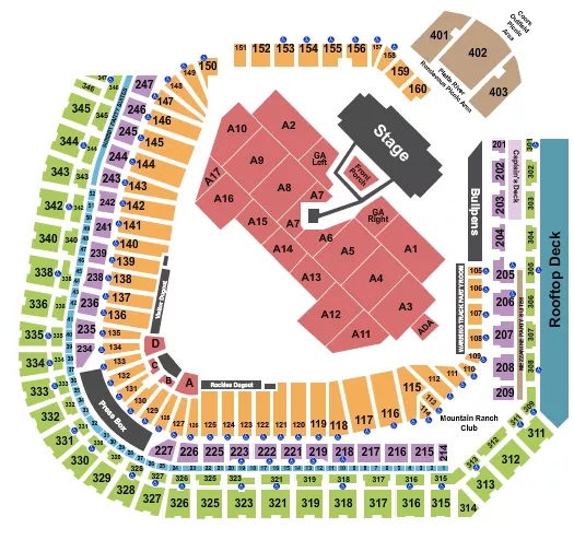 seating chart for Coors Field - Noah Kahan - eventticketscenter.com