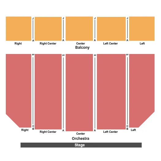 seating chart for Copernicus Center - End Stage - eventticketscenter.com
