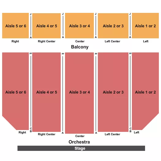 seating chart for Copernicus Center - Endstage Aisle - eventticketscenter.com