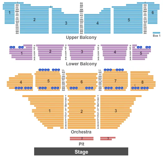 seating chart for Coronado Performing Arts Center - Endstage 2 (Individual sections) - eventticketscenter.com