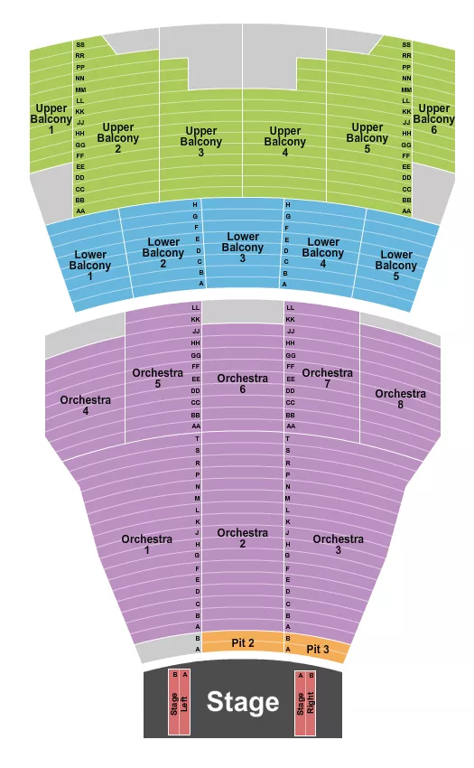 seating chart for Coronado Performing Arts Center - Endstage Stage R/L - eventticketscenter.com