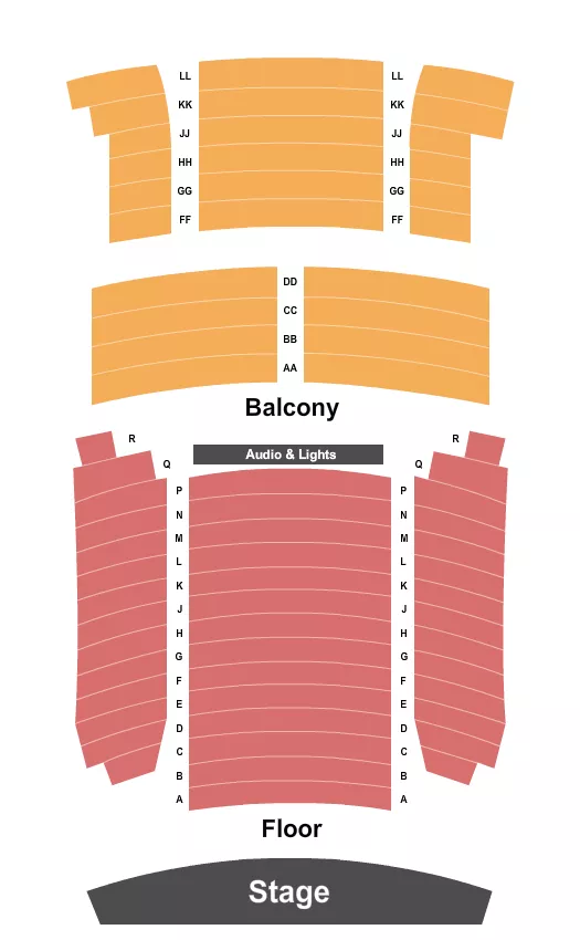 seating chart for Corsicana Palace Theatre - Endstage No Pit - eventticketscenter.com