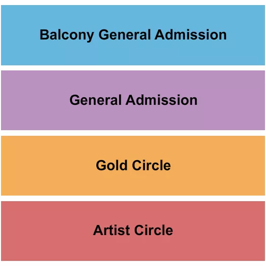 Balc/GA/GC/AC Seating Chart at Cottage Hill Baptist Church. The chart shows the main floor/stage with seating options surrounding it, which are color coded