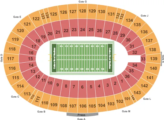 seating chart for Cotton Bowl Stadium - Football - eventticketscenter.com