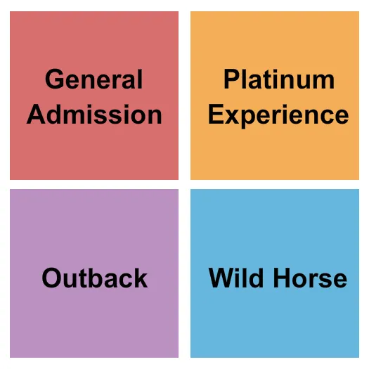 Country Thunder USA Seating Chart at Country Thunder USA. The chart shows the main floor/stage with seating options surrounding it, which are color coded