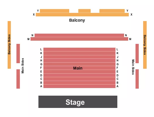 seating chart for Courtyard Theater - TX - Endstage - eventticketscenter.com