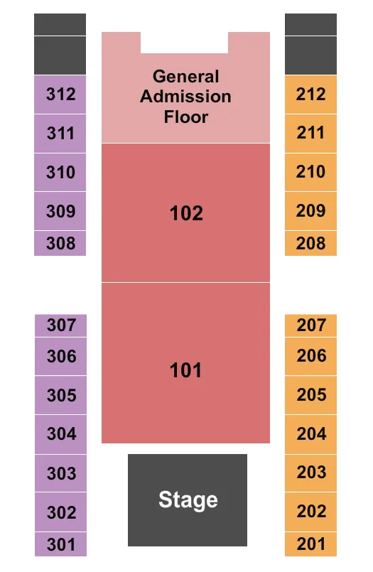 seating chart for Coushatta Casino Resort - Endstage 2 - eventticketscenter.com