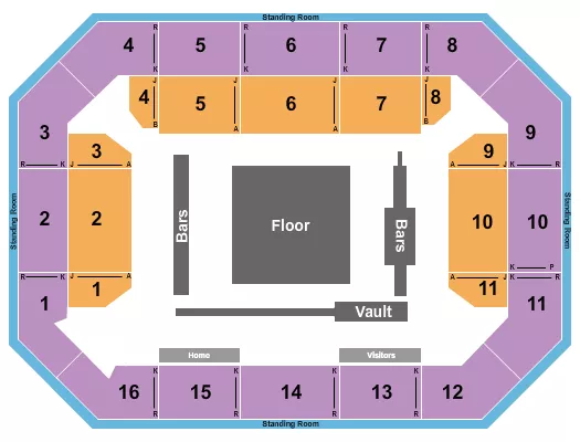 seating chart for Covelli Center - Columbus - Gymnastics 2 - eventticketscenter.com