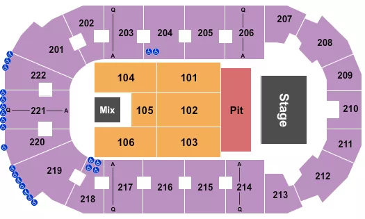 seating chart for Covelli Centre - Youngstown - Cody Johnson - eventticketscenter.com