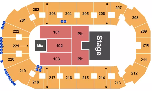 seating chart for Covelli Centre - Youngstown - Dylan Scott - eventticketscenter.com