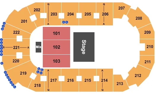 seating chart for Covelli Centre - Youngstown - Half House - eventticketscenter.com