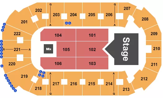 seating chart for Covelli Centre - Youngstown - Rascal Flatts 1 - eventticketscenter.com