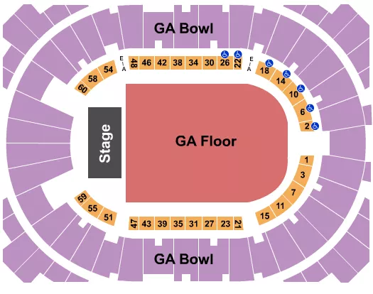 seating chart for Cow Palace - GA Bowl/GA Floor - eventticketscenter.com