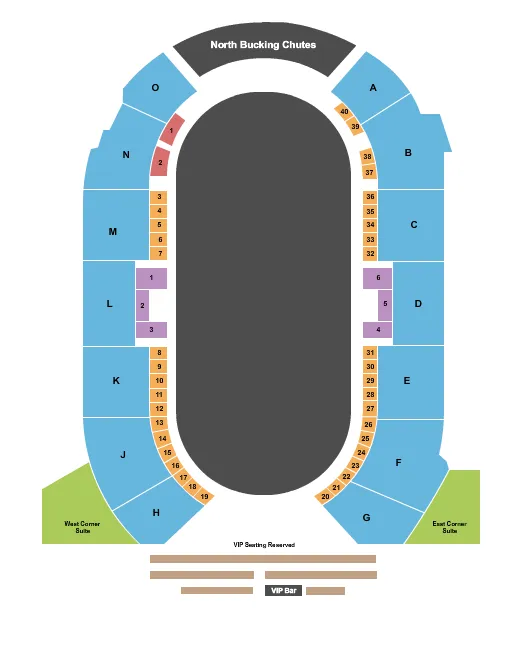 seating chart for Cowtown Coliseum - Rodeo 3 - eventticketscenter.com