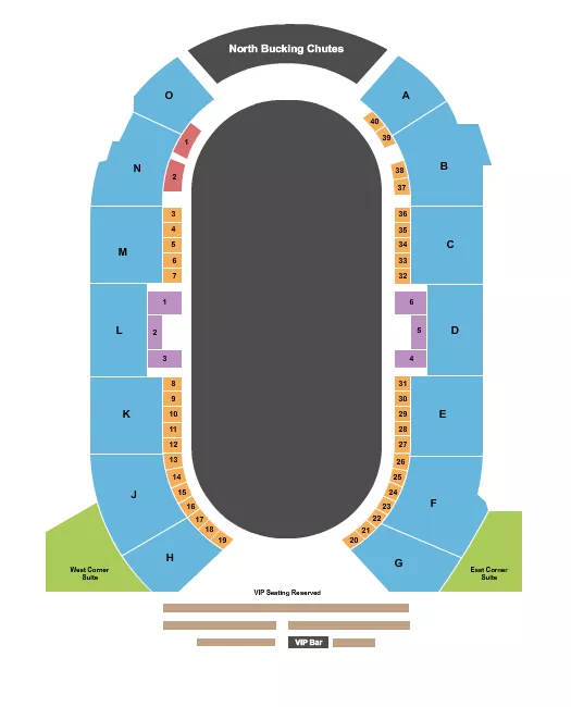 seating chart for Cowtown Coliseum - Rodeo 3 - eventticketscenter.com