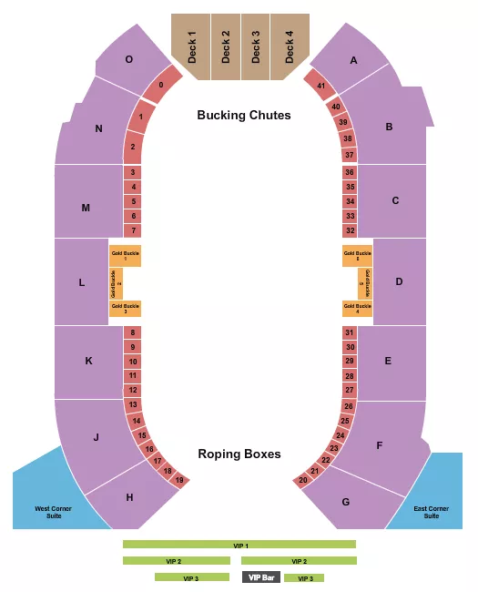 seating chart for Cowtown Coliseum - Rodeo 4 - eventticketscenter.com