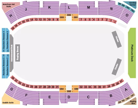 seating chart for Cowtown Coliseum - Rodeo 5 RW - eventticketscenter.com