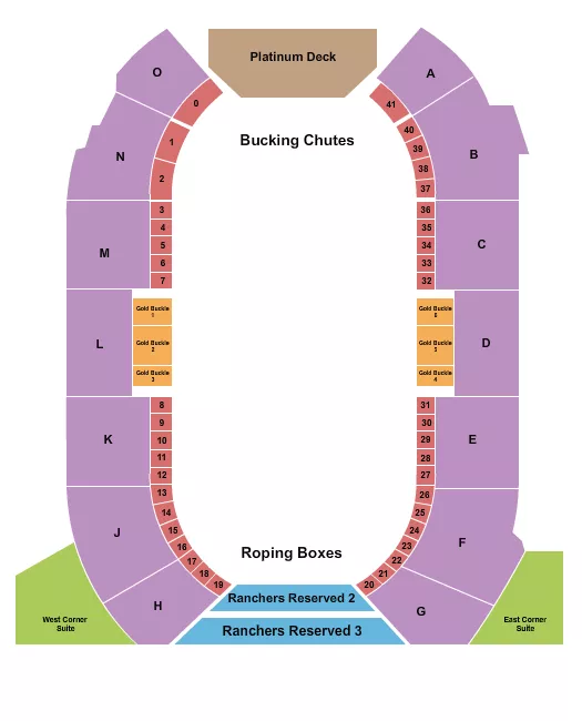 seating chart for Cowtown Coliseum - Rodeo 5 - eventticketscenter.com