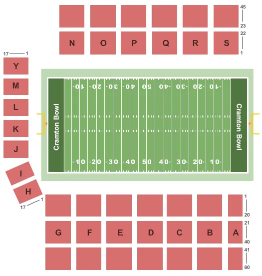 seating chart for Cramton Bowl - Football - eventticketscenter.com