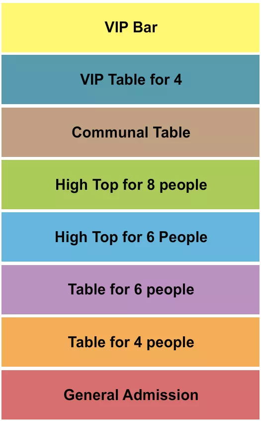 GA/Table/High Top/VIP Seating Map