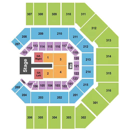 seating chart for Credit One Stadium - Brandon Lake - eventticketscenter.com