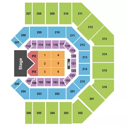 seating chart for Credit One Stadium - Endstage GA Pit - eventticketscenter.com