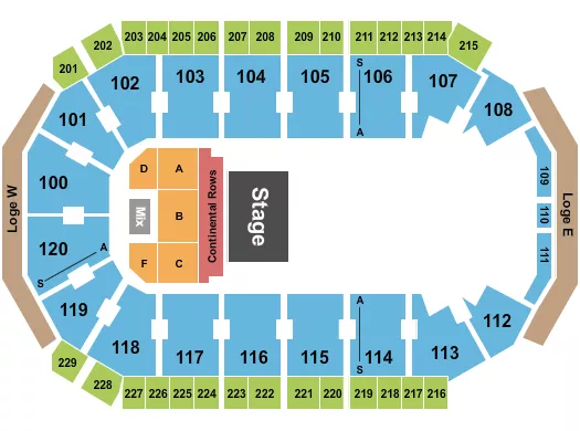 seating chart for Credit Union of Texas Event Center - Half House 2 - eventticketscenter.com