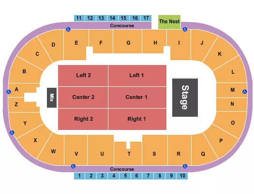 seating chart for Credit Union Place - PEI - End Stage - eventticketscenter.com