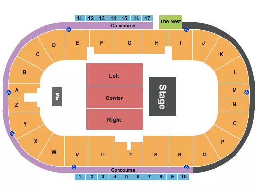seating chart for Credit Union Place - PEI - Half House 3 - eventticketscenter.com