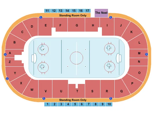 seating chart for Credit Union Place - PEI - Hockey - eventticketscenter.com