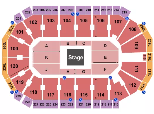 seating chart for Credit Union of Texas Event Center - Center Stage - eventticketscenter.com