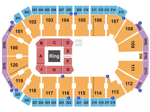 seating chart for Credit Union of Texas Event Center - WWE: NXT Live - eventticketscenter.com
