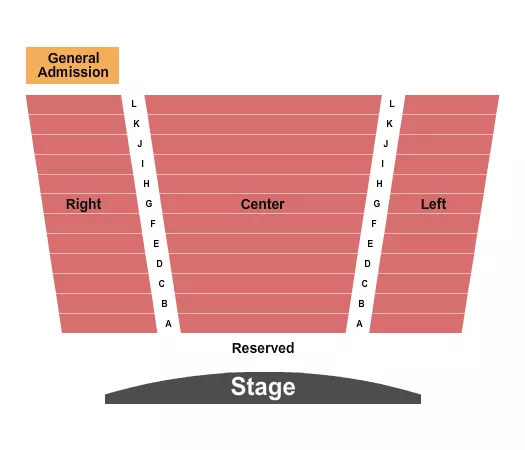 seating chart for Creekside Theatre - Endstage - eventticketscenter.com