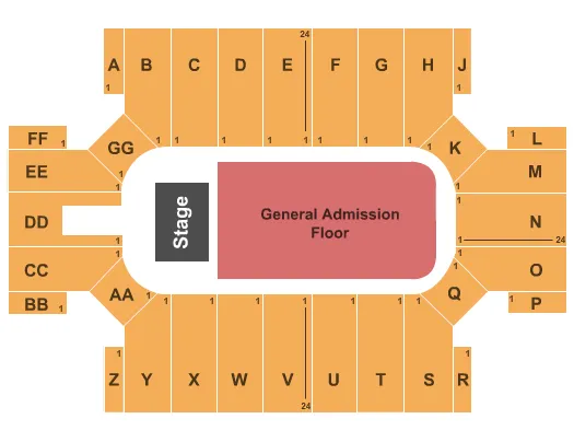 seating chart for Cross Insurance Arena - EndStage - GA - eventticketscenter.com