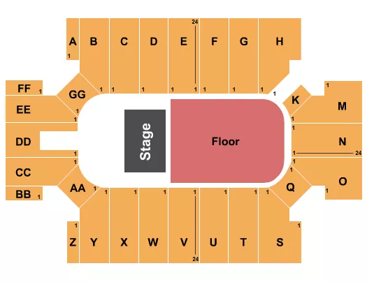 seating chart for Cross Insurance Arena - Half House GA Floor - eventticketscenter.com