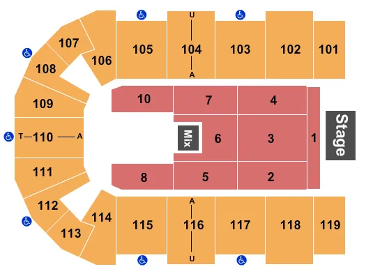 seating chart for Cross Insurance Center - Endstage 5 - eventticketscenter.com