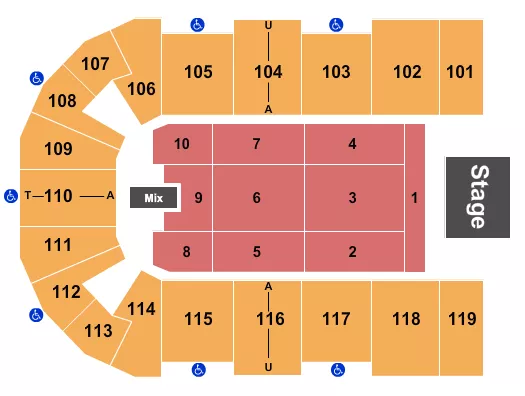 seating chart for Cross Insurance Center - Endstage 6 - eventticketscenter.com